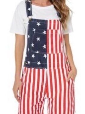Patriotic Stars & Stripes Overalls - July 4th, Halloween